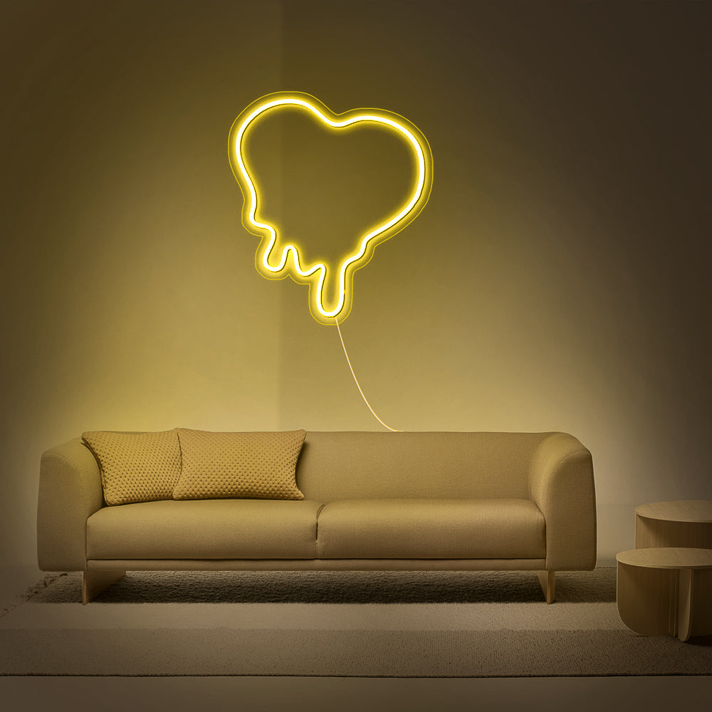 Enseigne néon Dripping heart