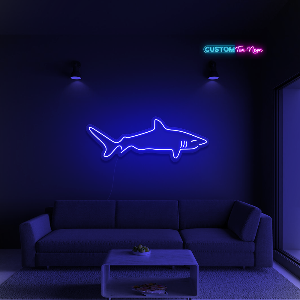 Enseigne néon requin