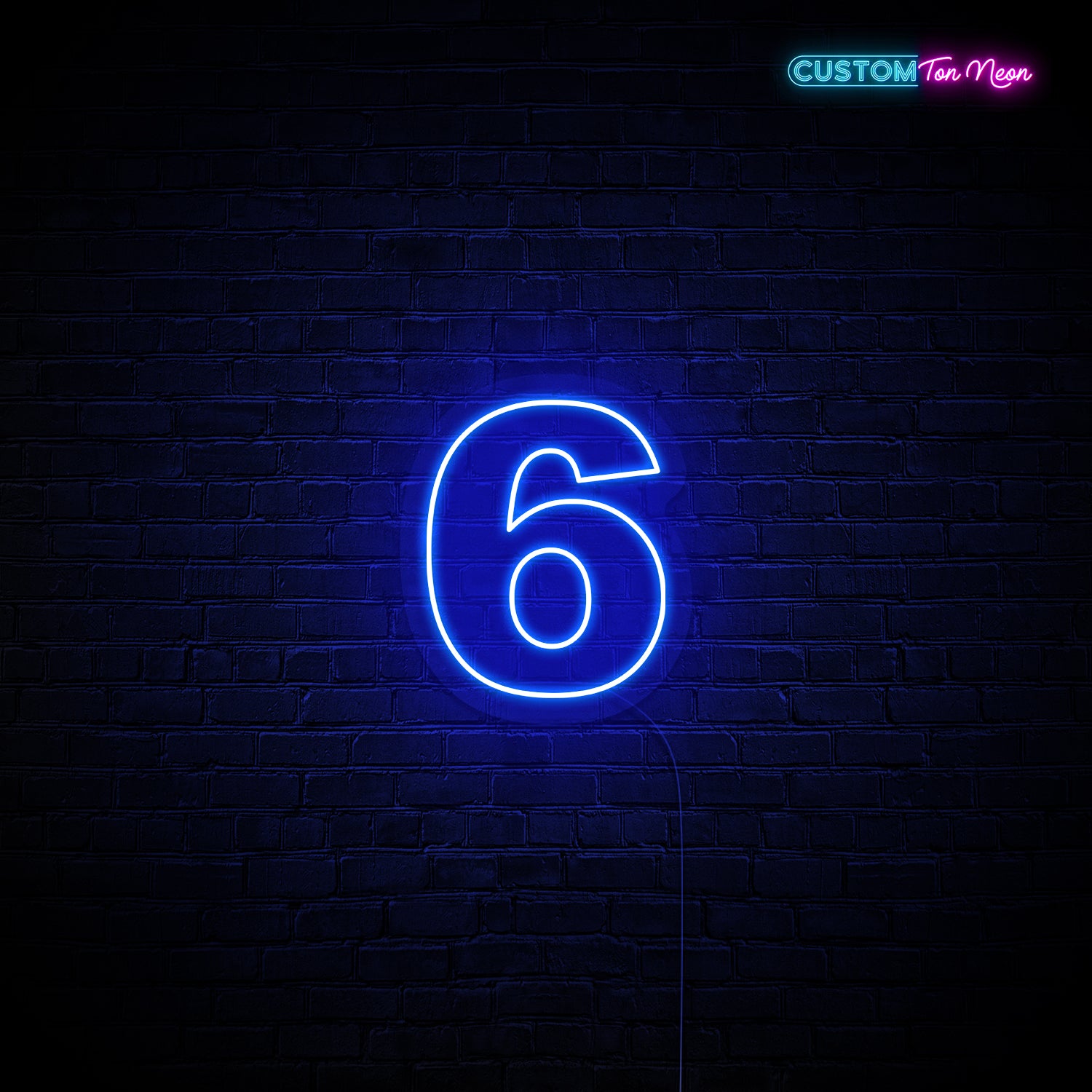 Enseigne néon chiffre 6