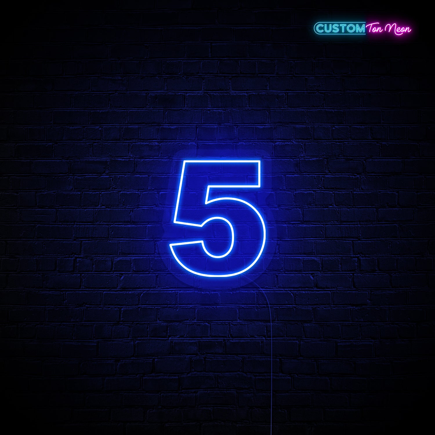 Enseigne néon chiffre 5
