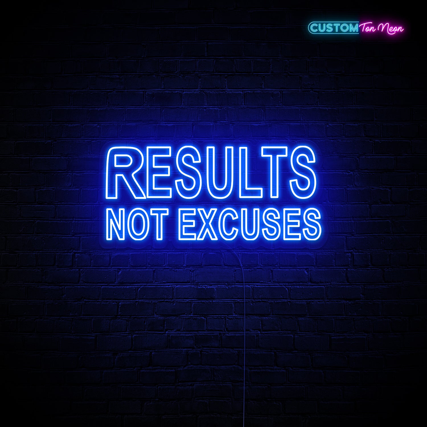 Enseigne néon Results not excuses