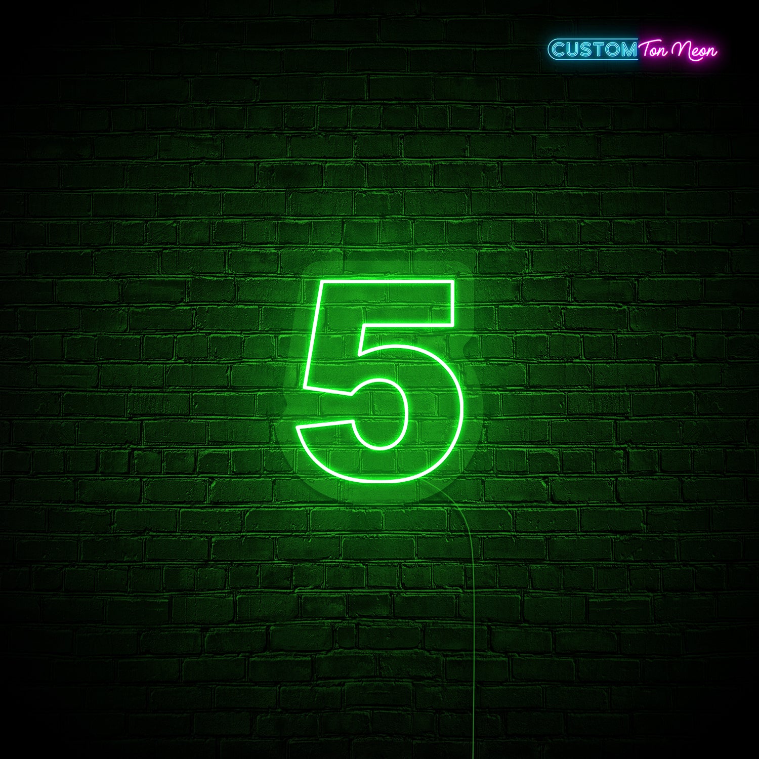 Enseigne néon chiffre 5