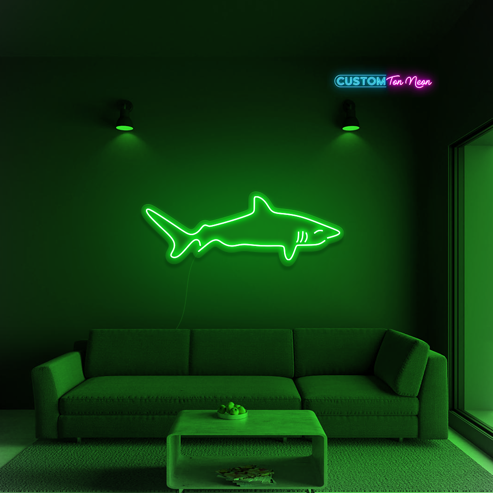 Enseigne néon requin