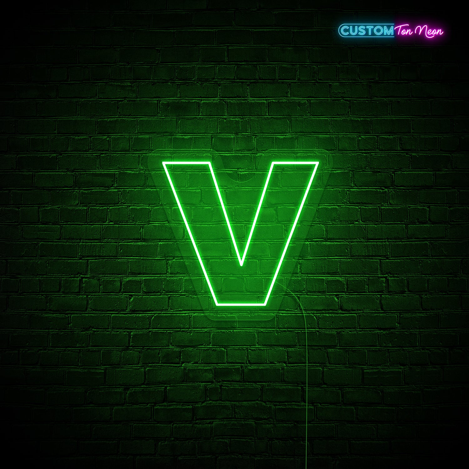Enseigne néon Lettre V