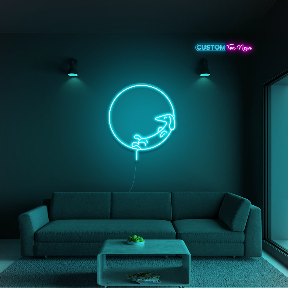 Enseigne néon chien dormant