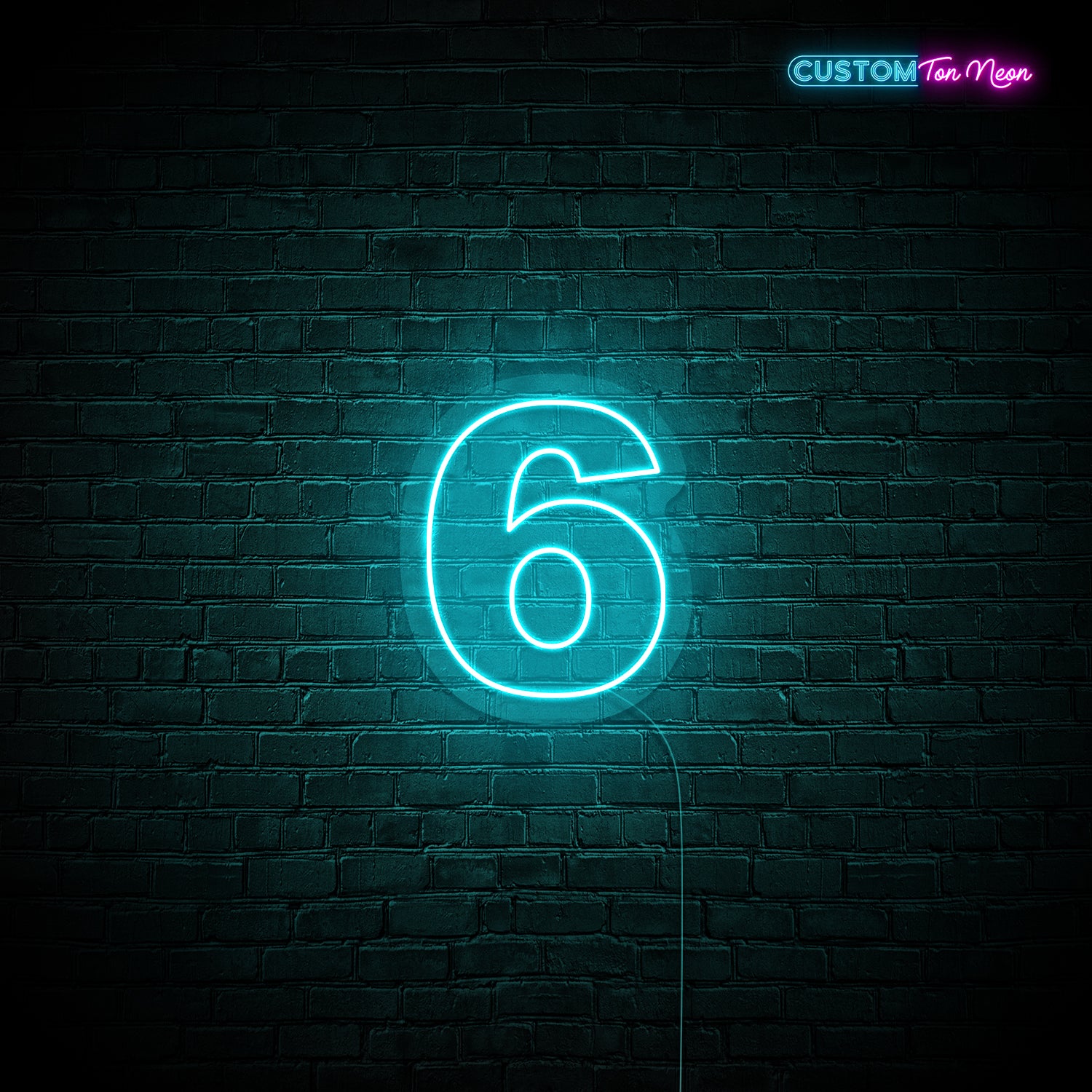Enseigne néon chiffre 6