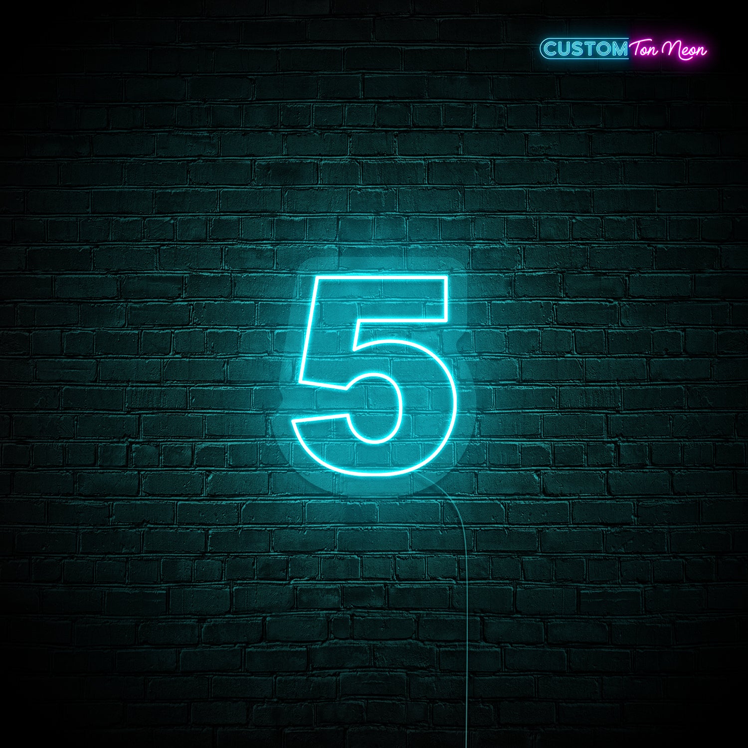 Enseigne néon chiffre 5