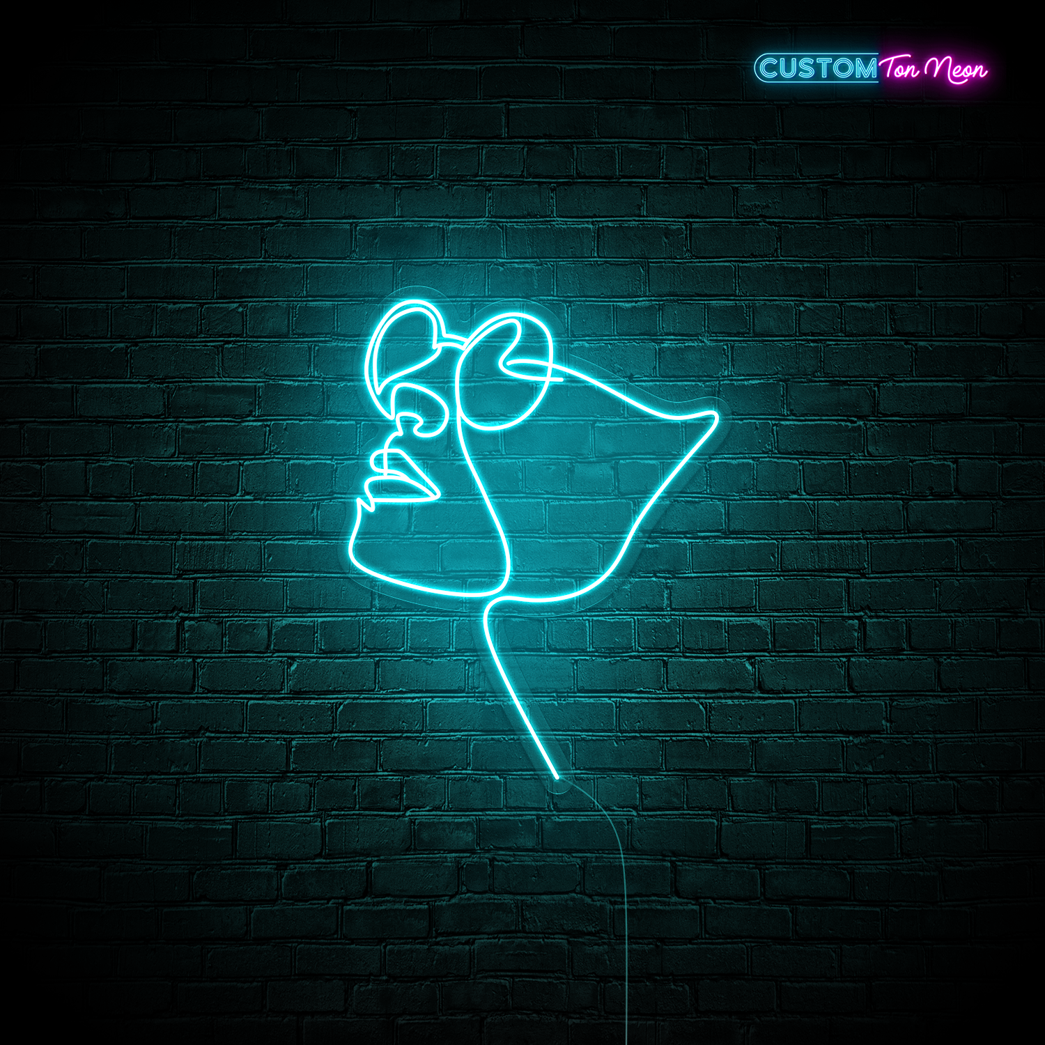 Enseigne néon Gezicht met Bril