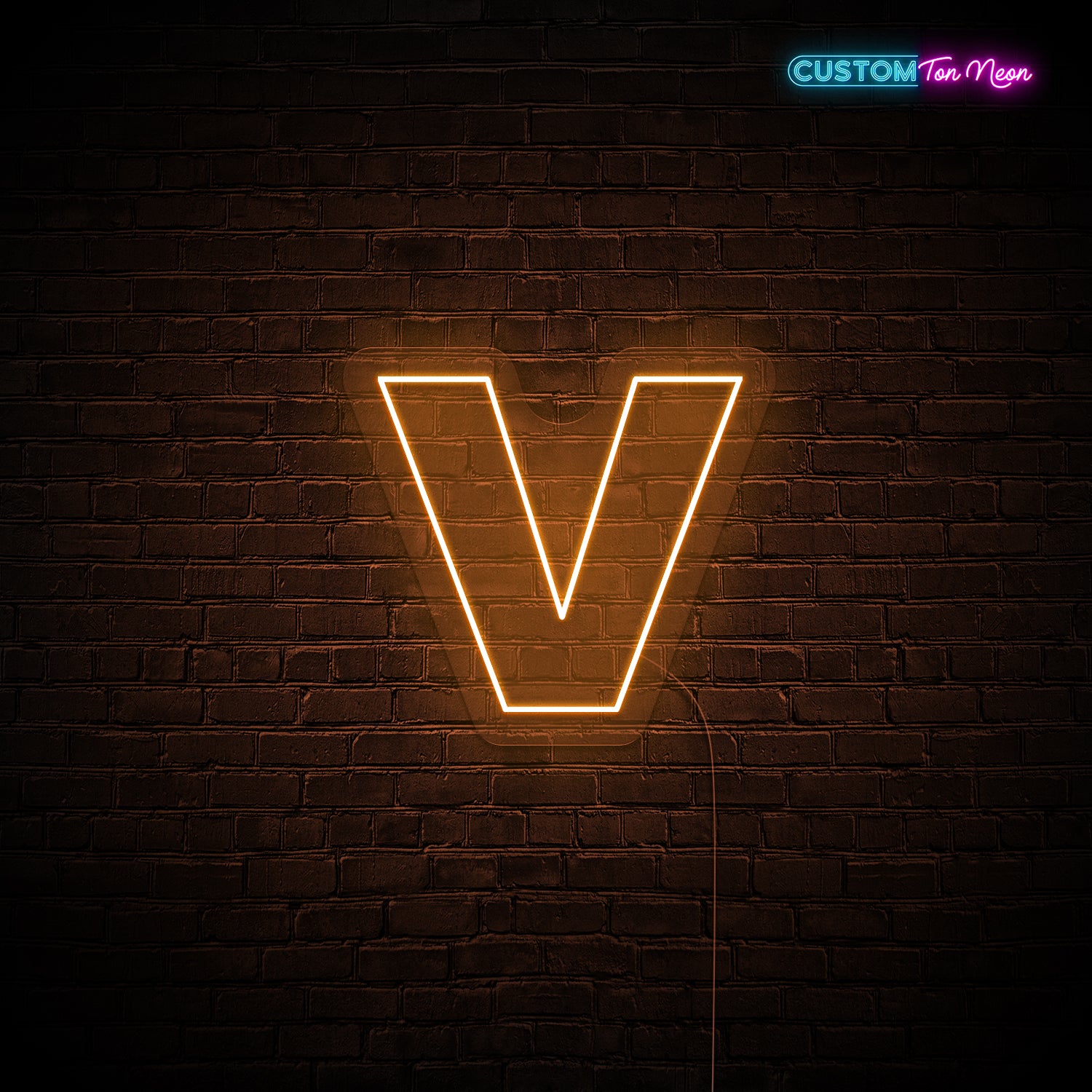 Enseigne néon Lettre V