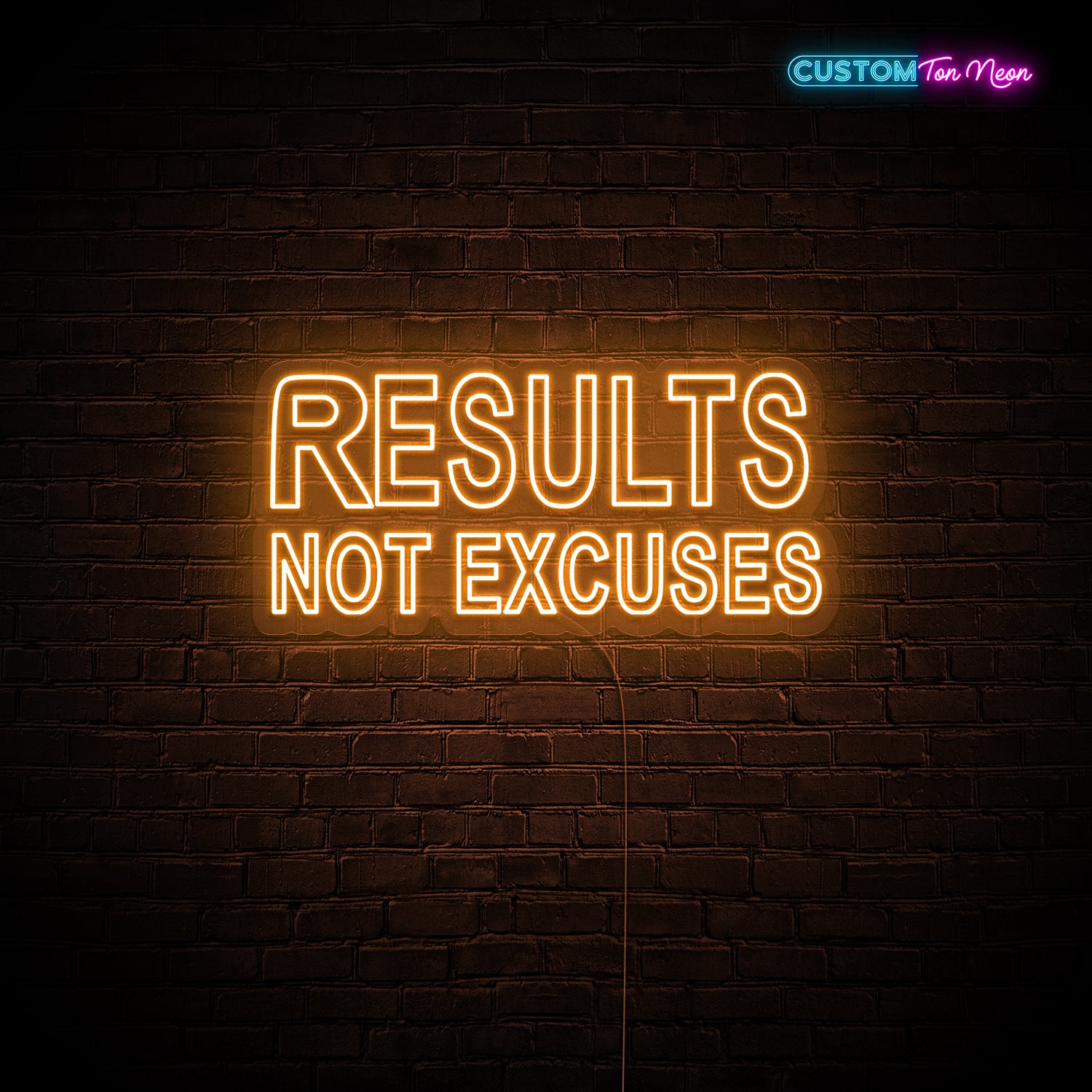 Enseigne néon Results not excuses