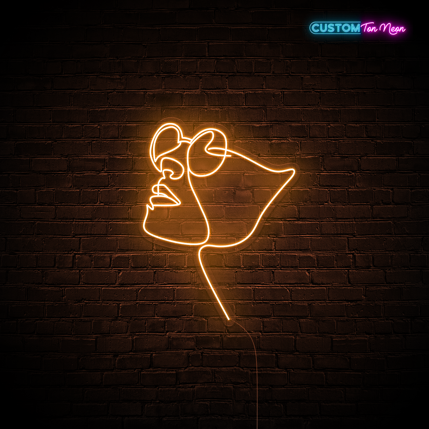 Enseigne néon Gezicht met Bril