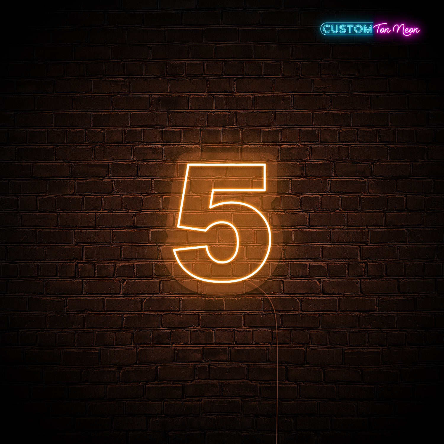 Enseigne néon chiffre 5