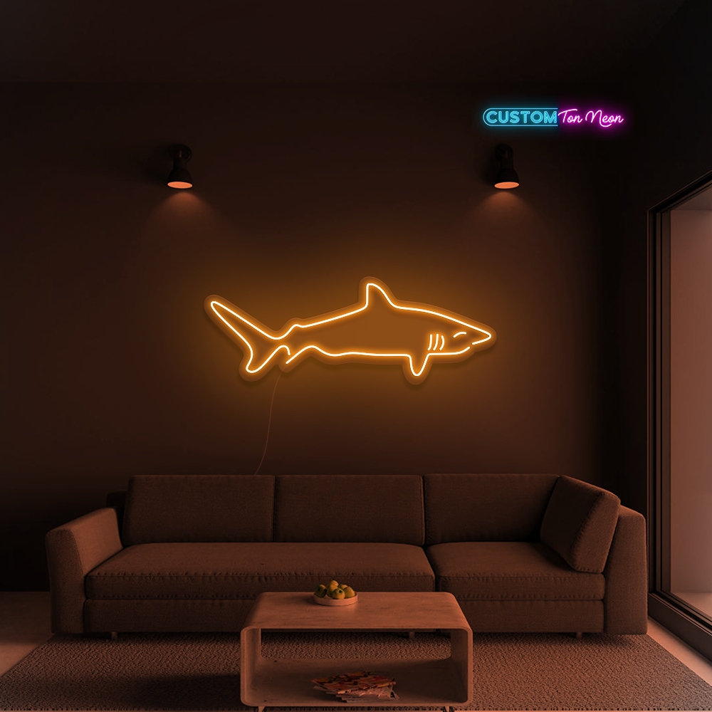 Enseigne néon requin