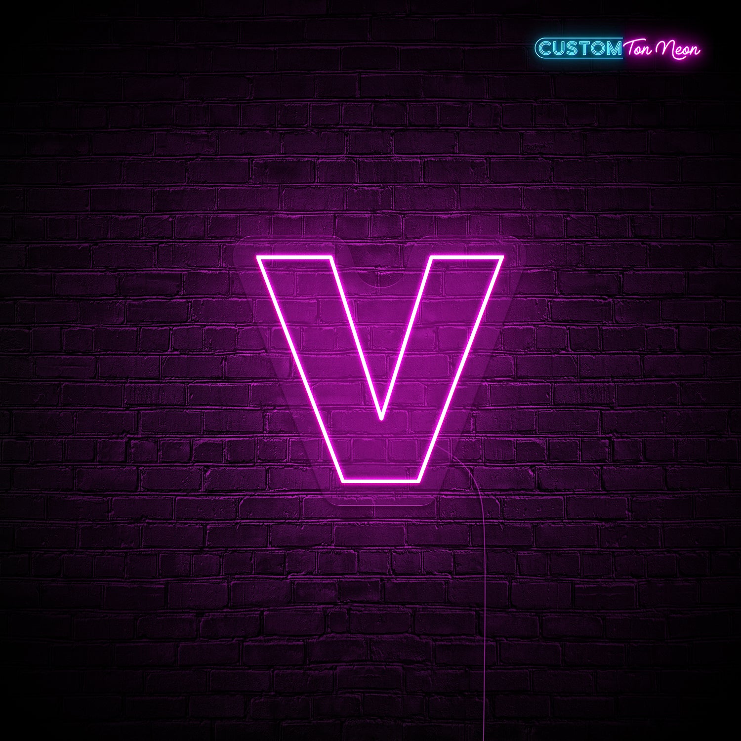Enseigne néon Lettre V