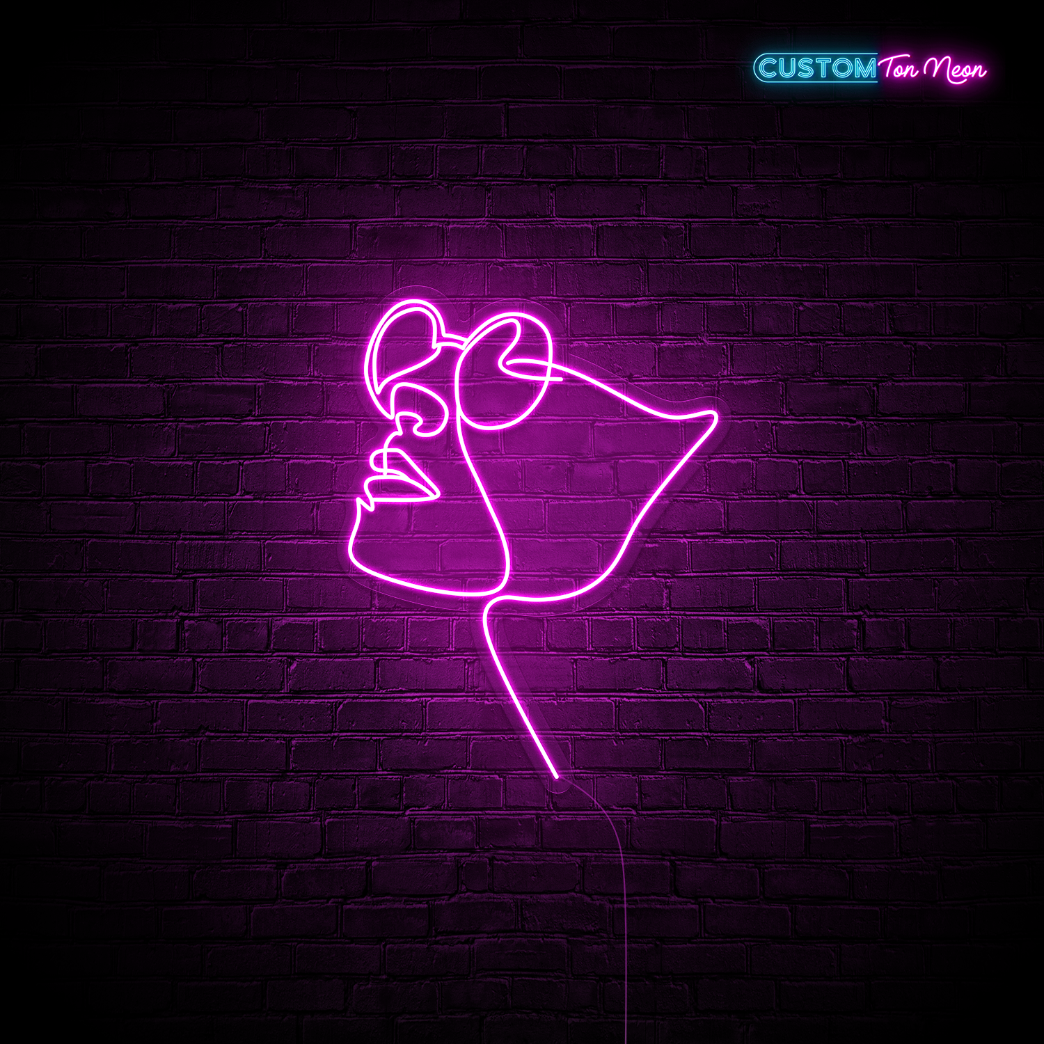 Enseigne néon Gezicht met Bril