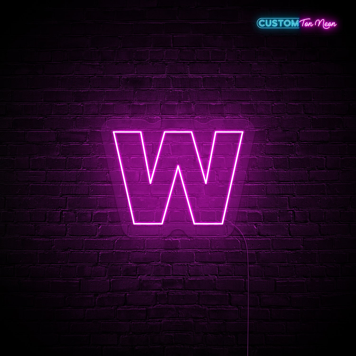 Enseigne néon Lettre W