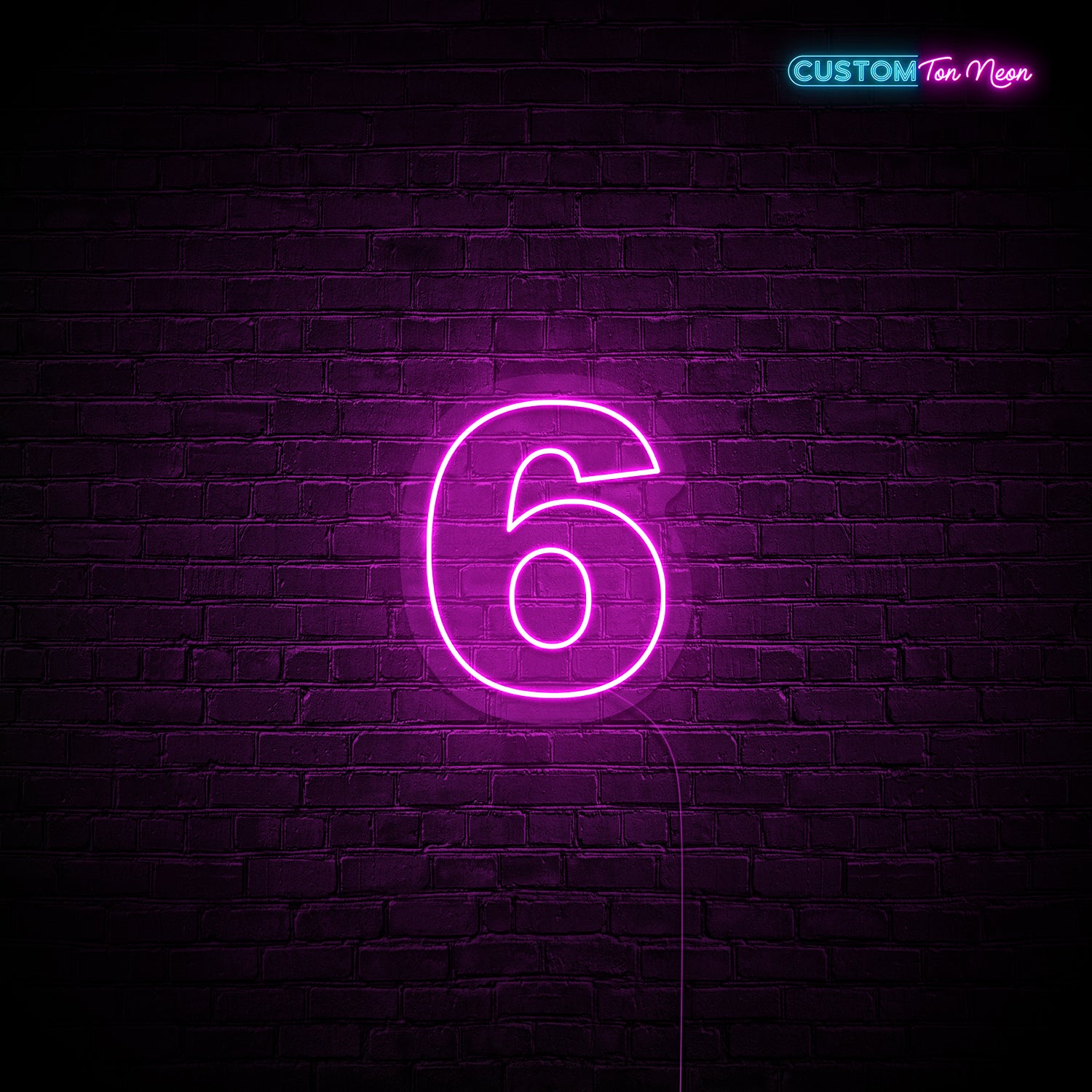 Enseigne néon chiffre 6