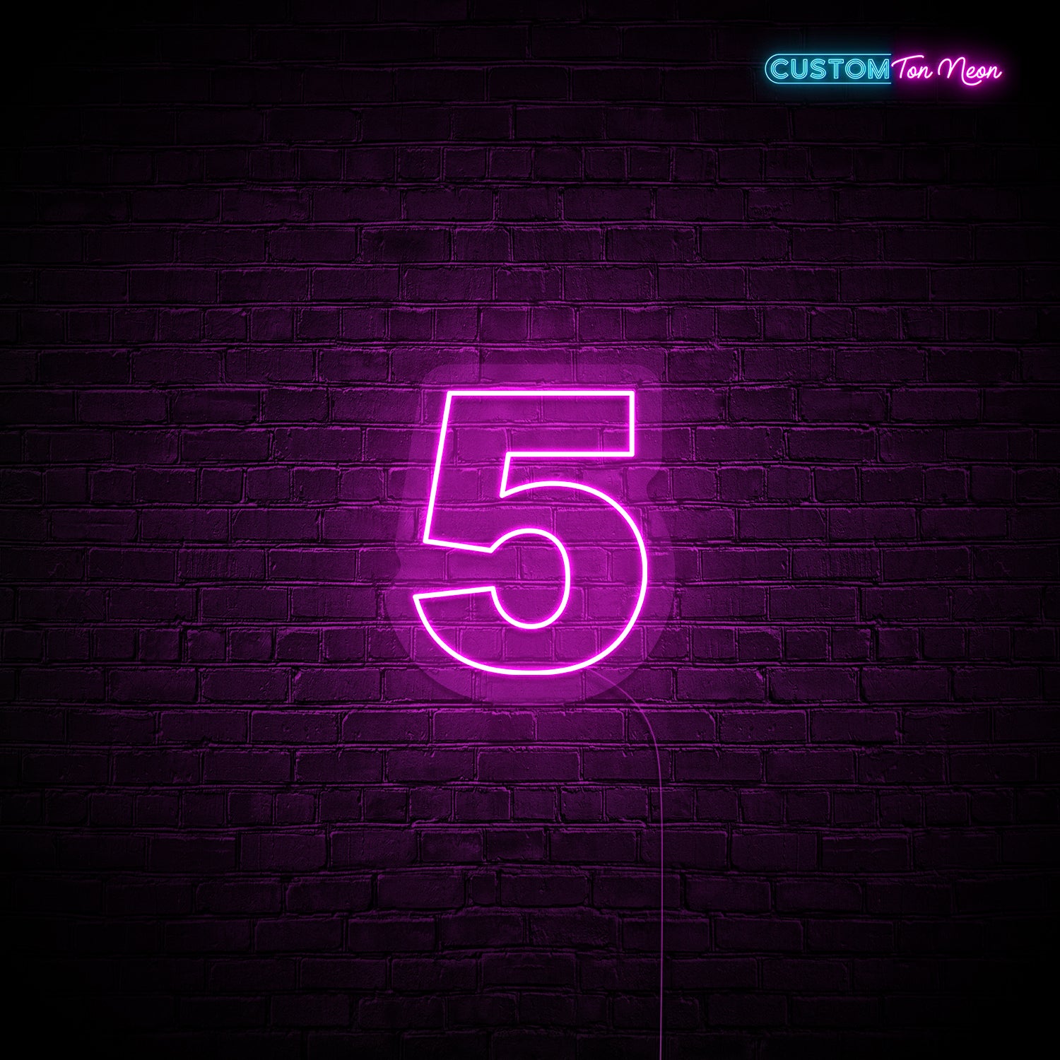 Enseigne néon chiffre 5