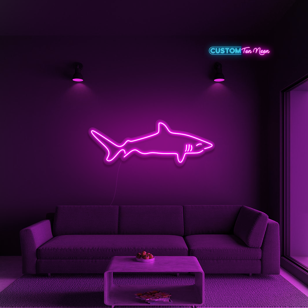 Enseigne néon requin