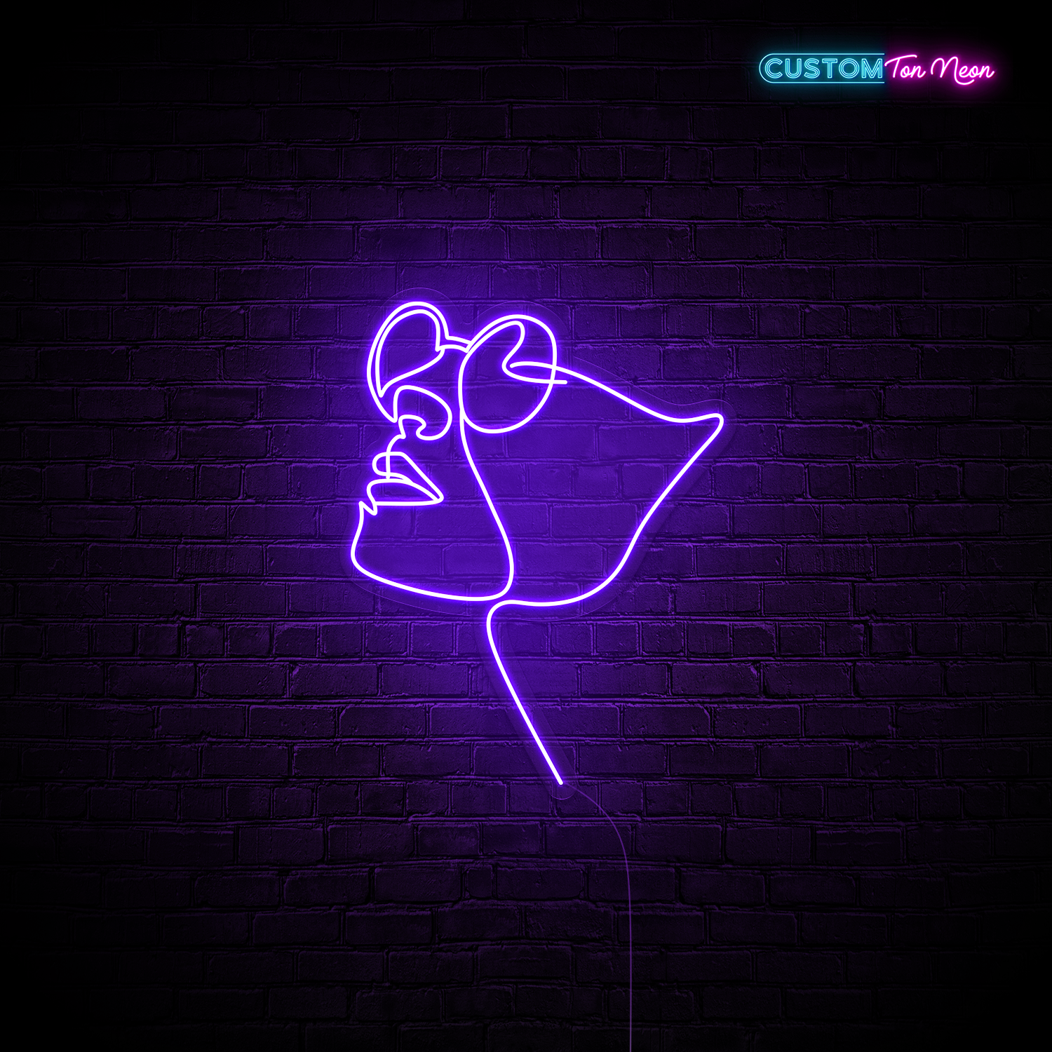 Enseigne néon Gezicht met Bril