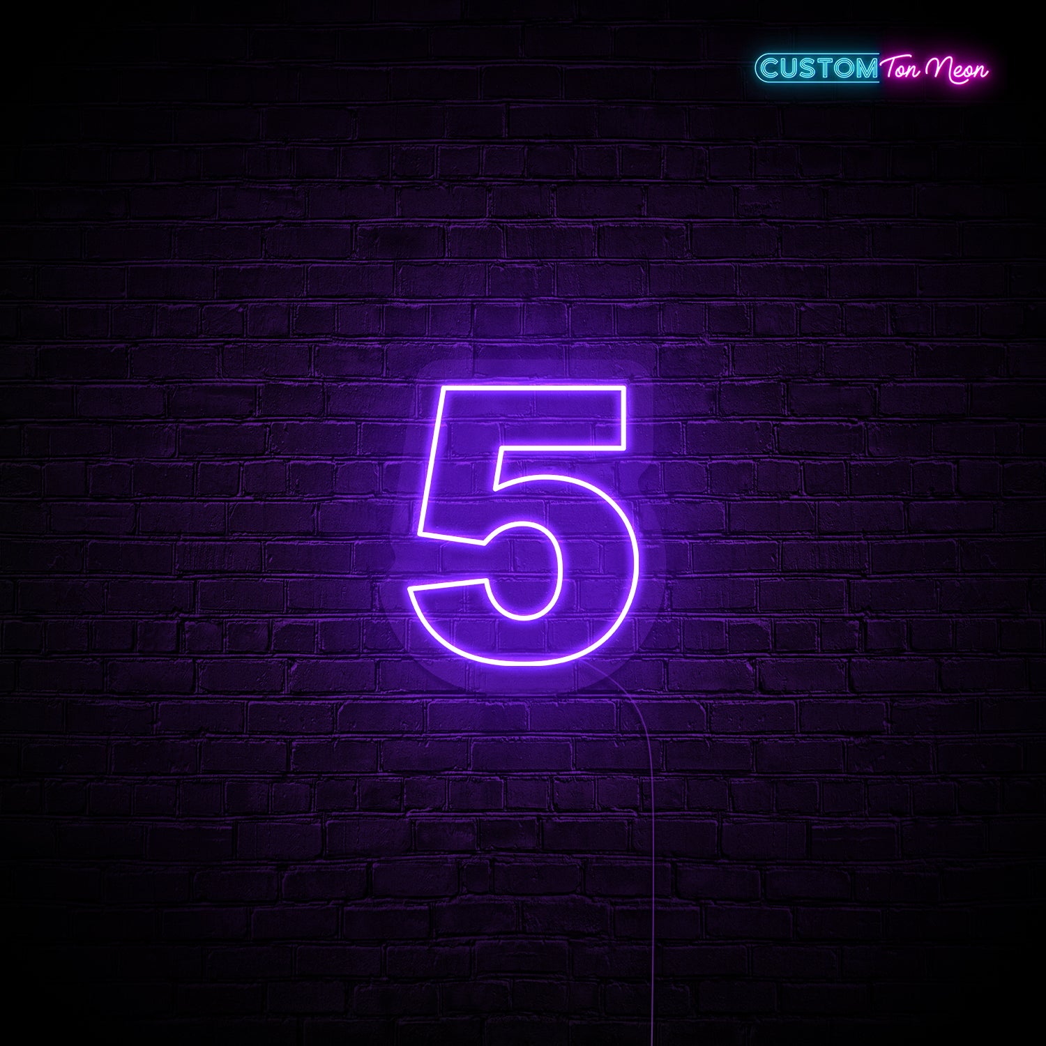 Enseigne néon chiffre 5