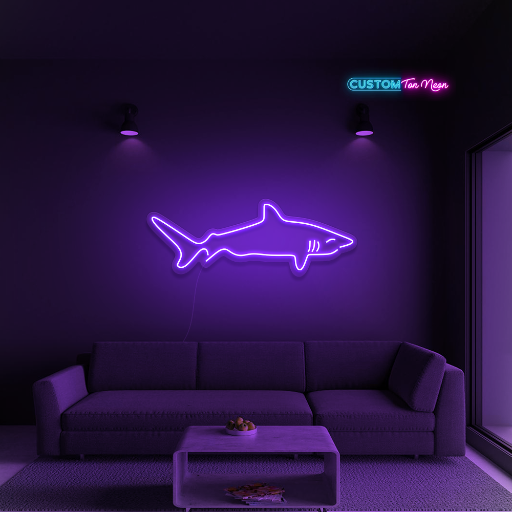 Enseigne néon requin