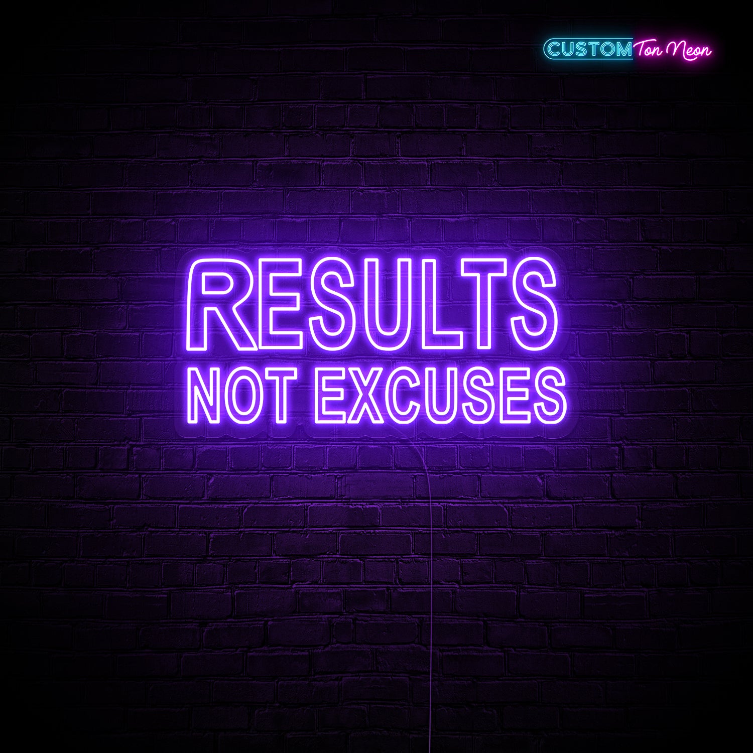 Enseigne néon Results not excuses