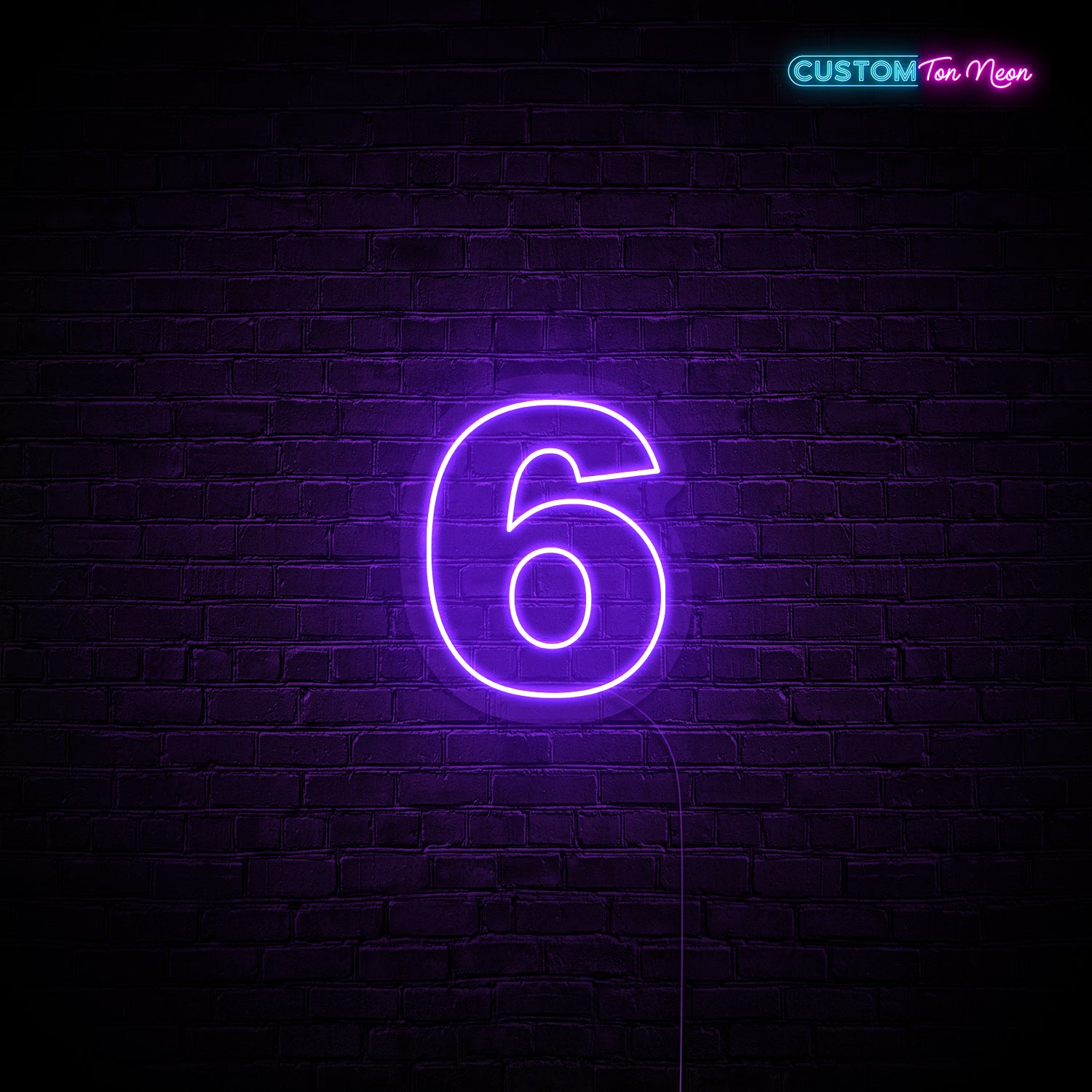 Enseigne néon chiffre 6