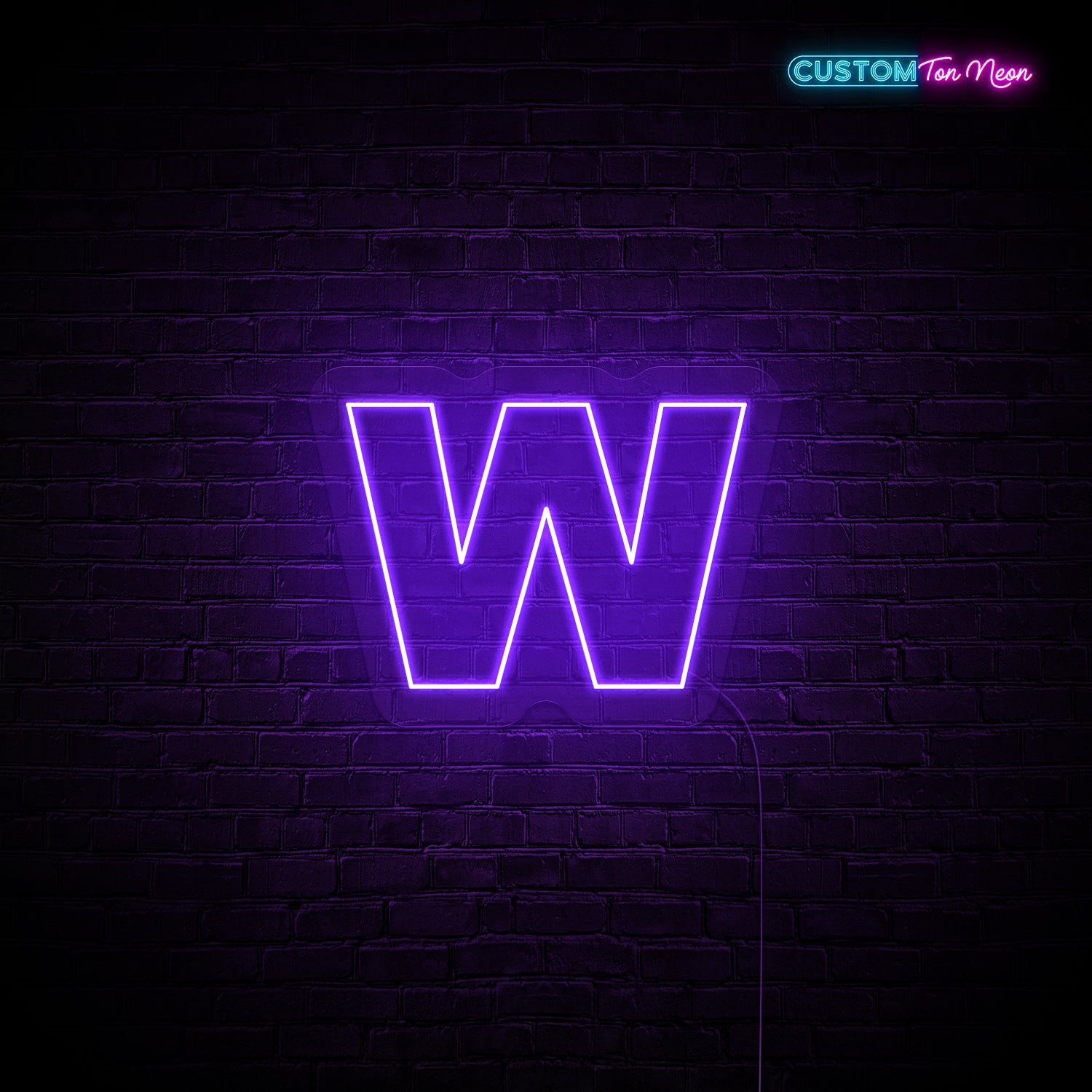 Enseigne néon Lettre W