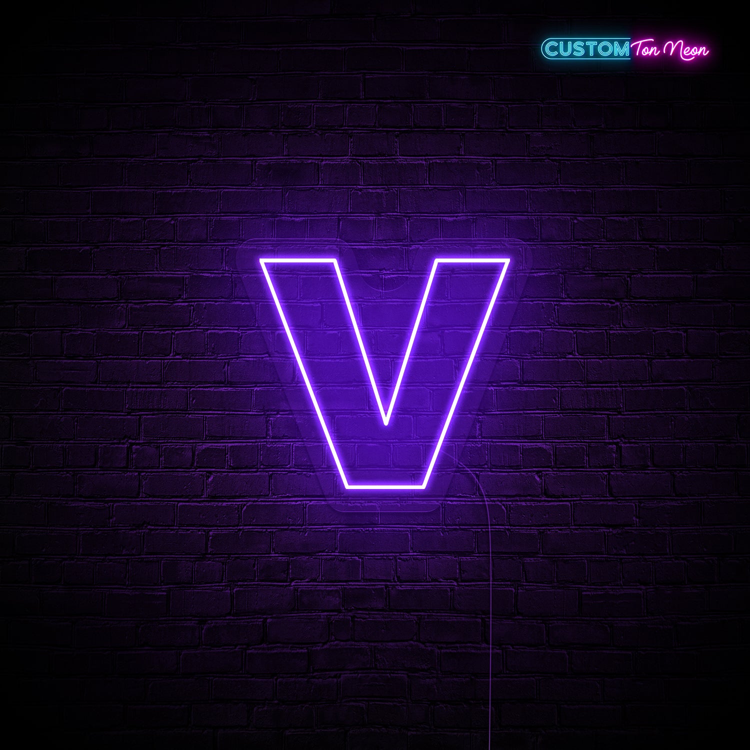 Enseigne néon Lettre V