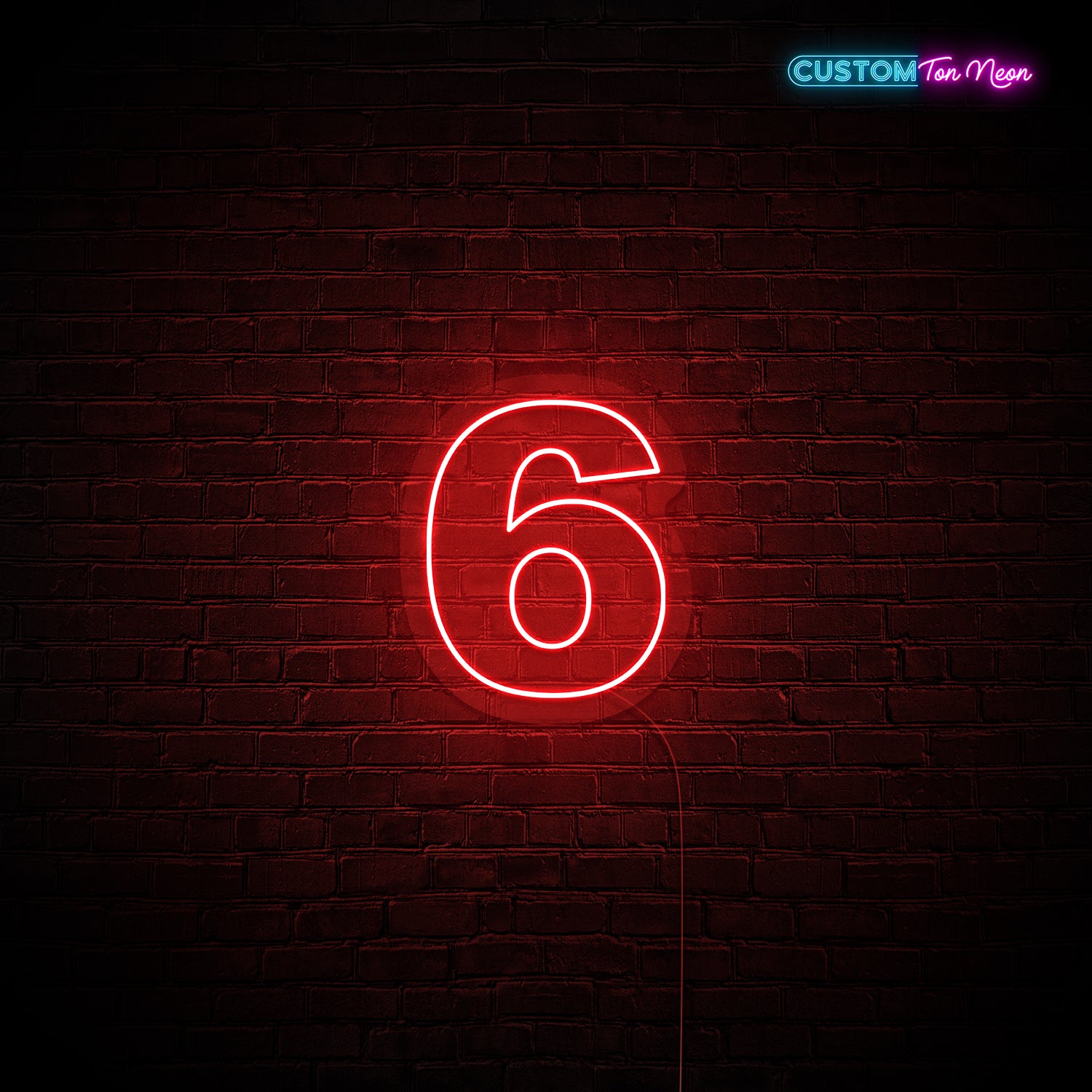 Enseigne néon chiffre 6