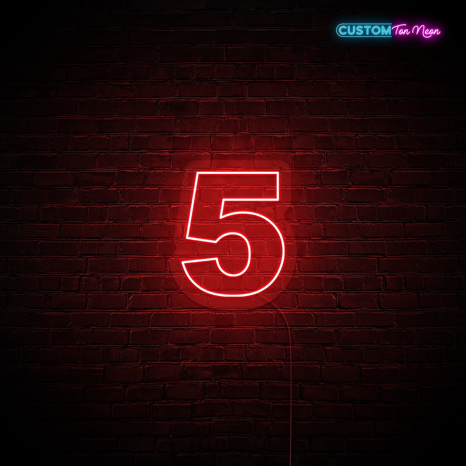 Enseigne néon chiffre 5