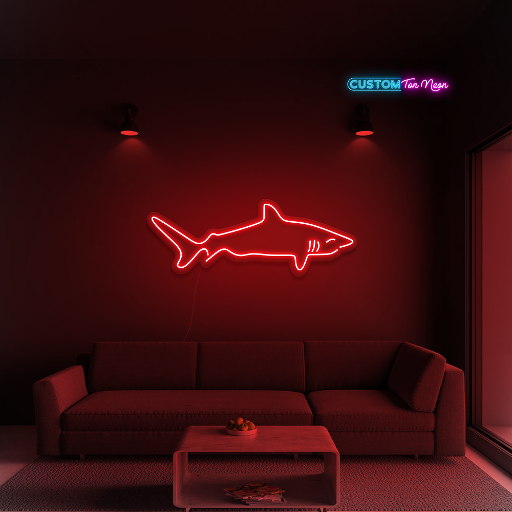 Enseigne néon requin