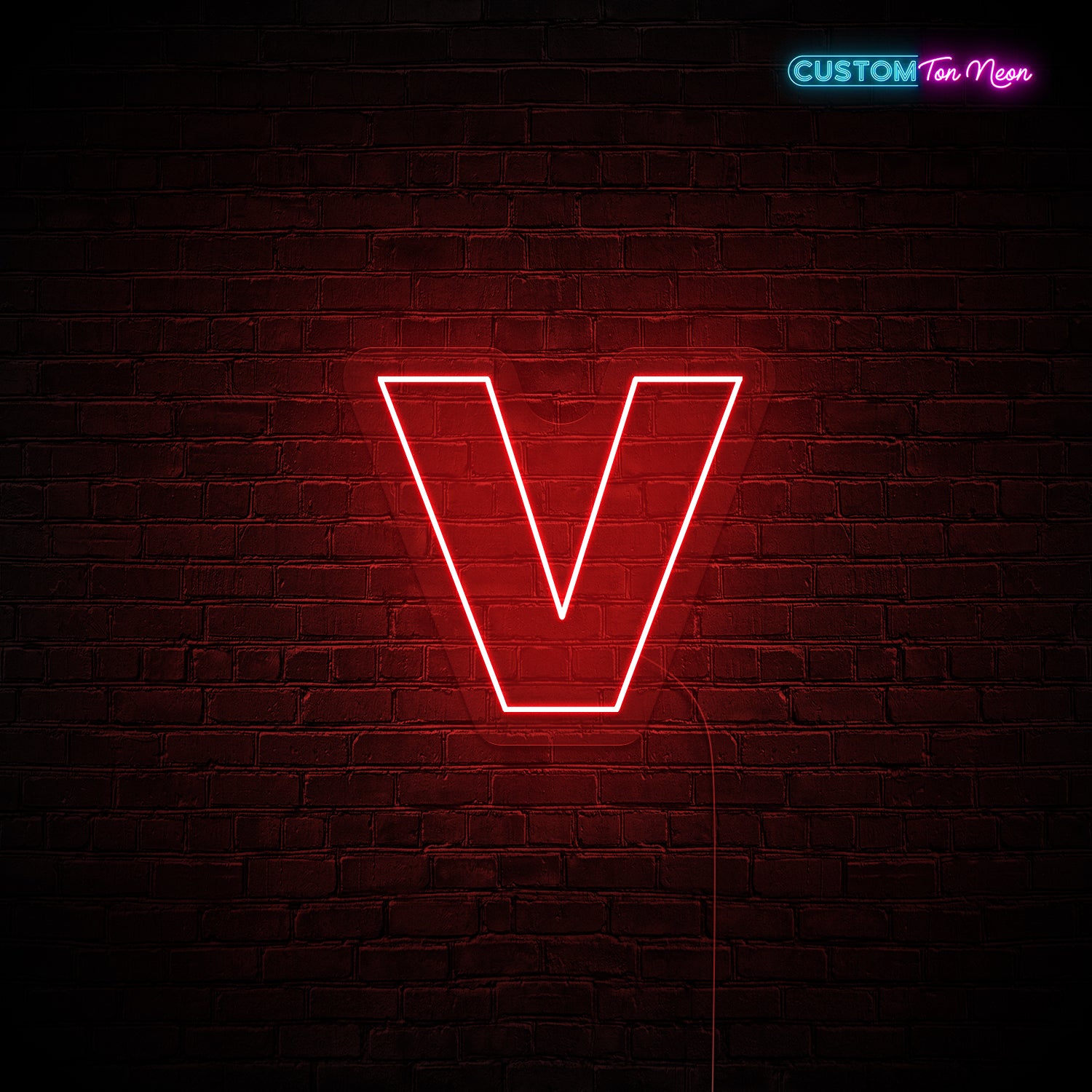 Enseigne néon Lettre V