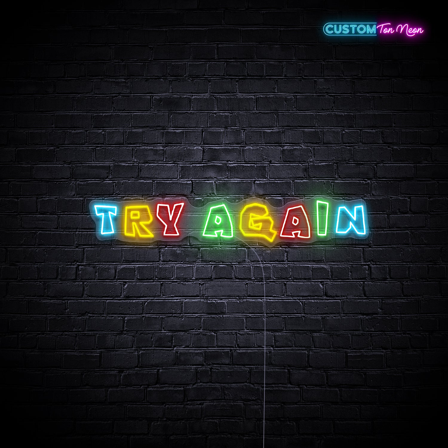 Enseigne néon try again