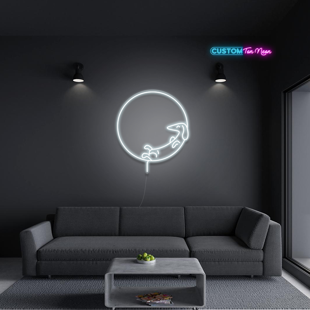 Enseigne néon chien dormant