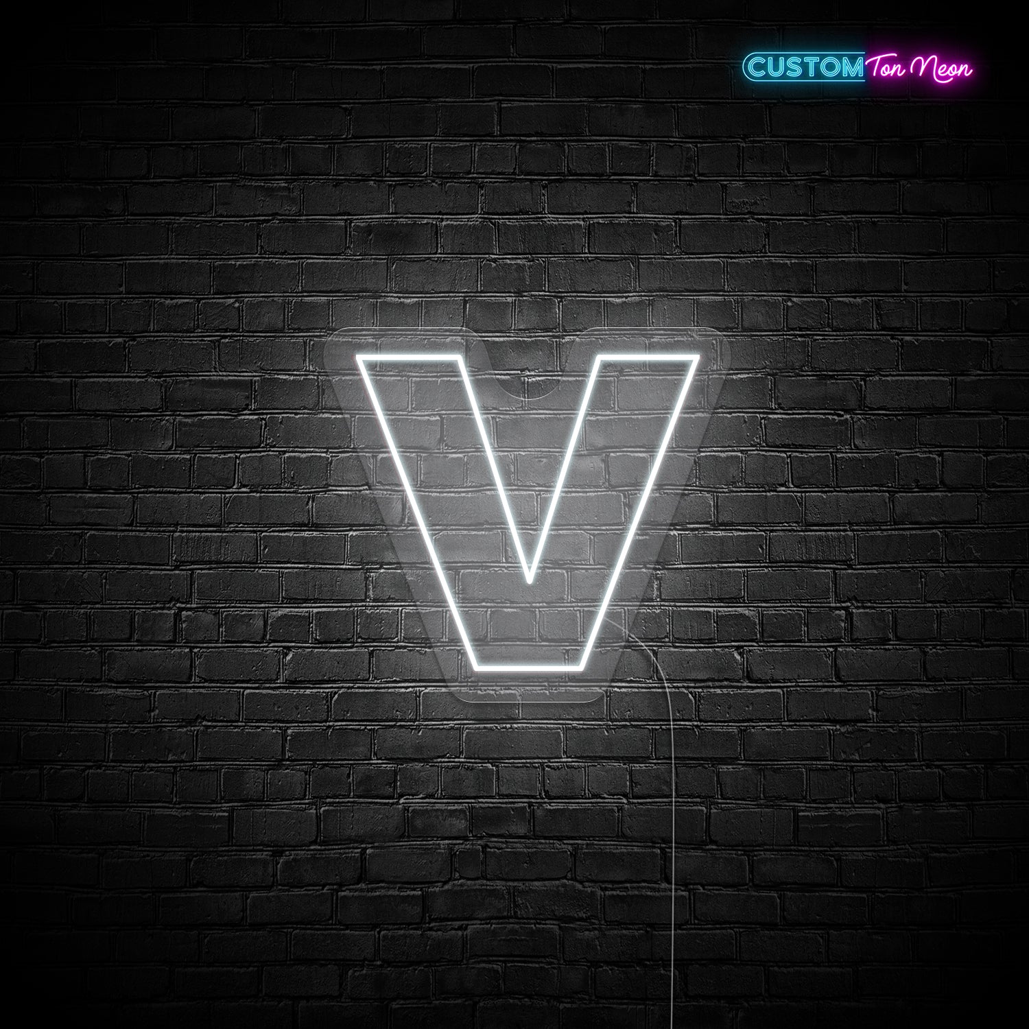 Enseigne néon Lettre V