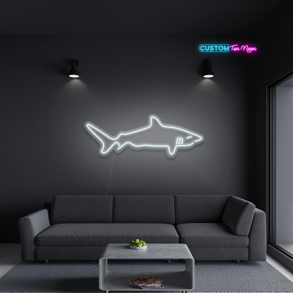 Enseigne néon requin