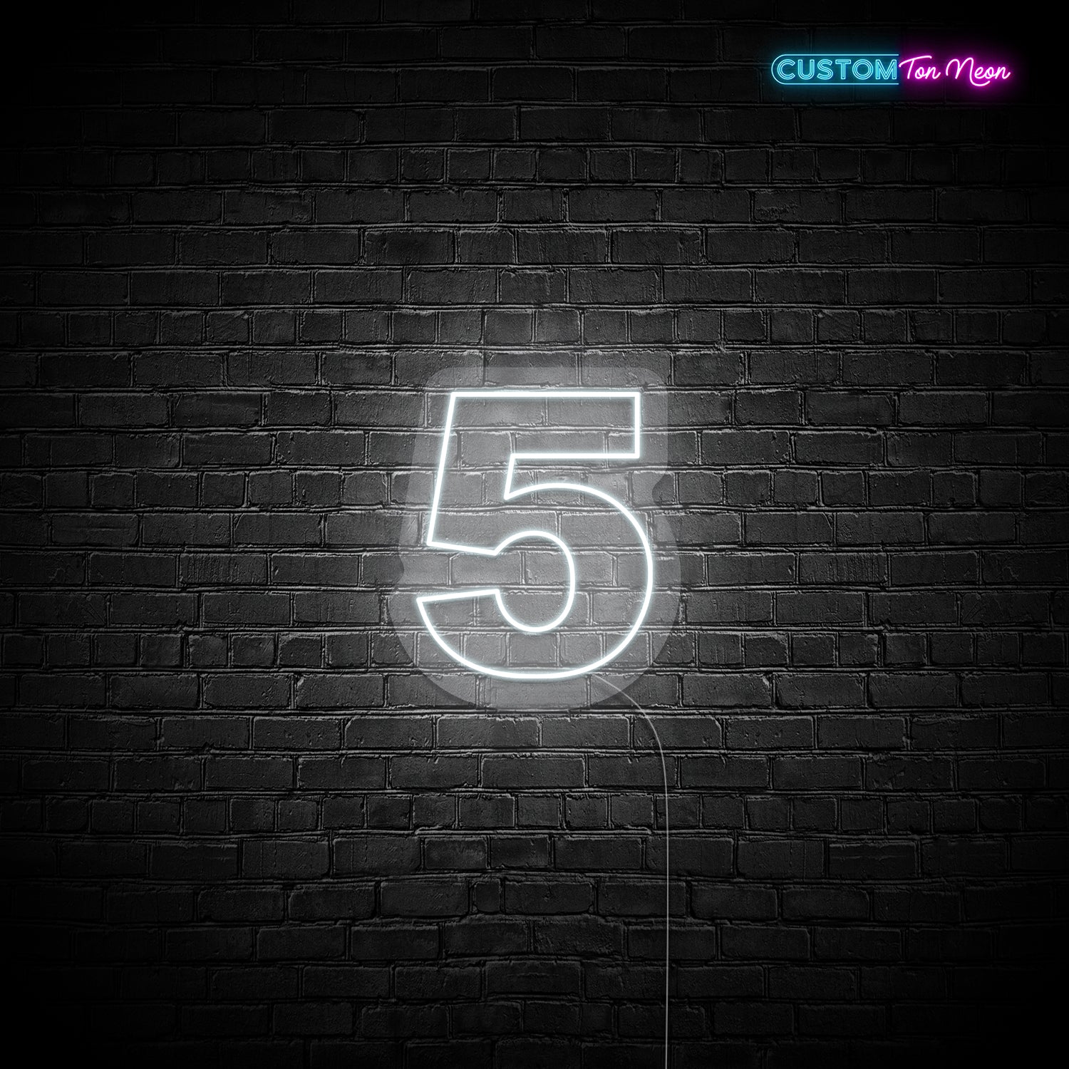 Enseigne néon chiffre 5