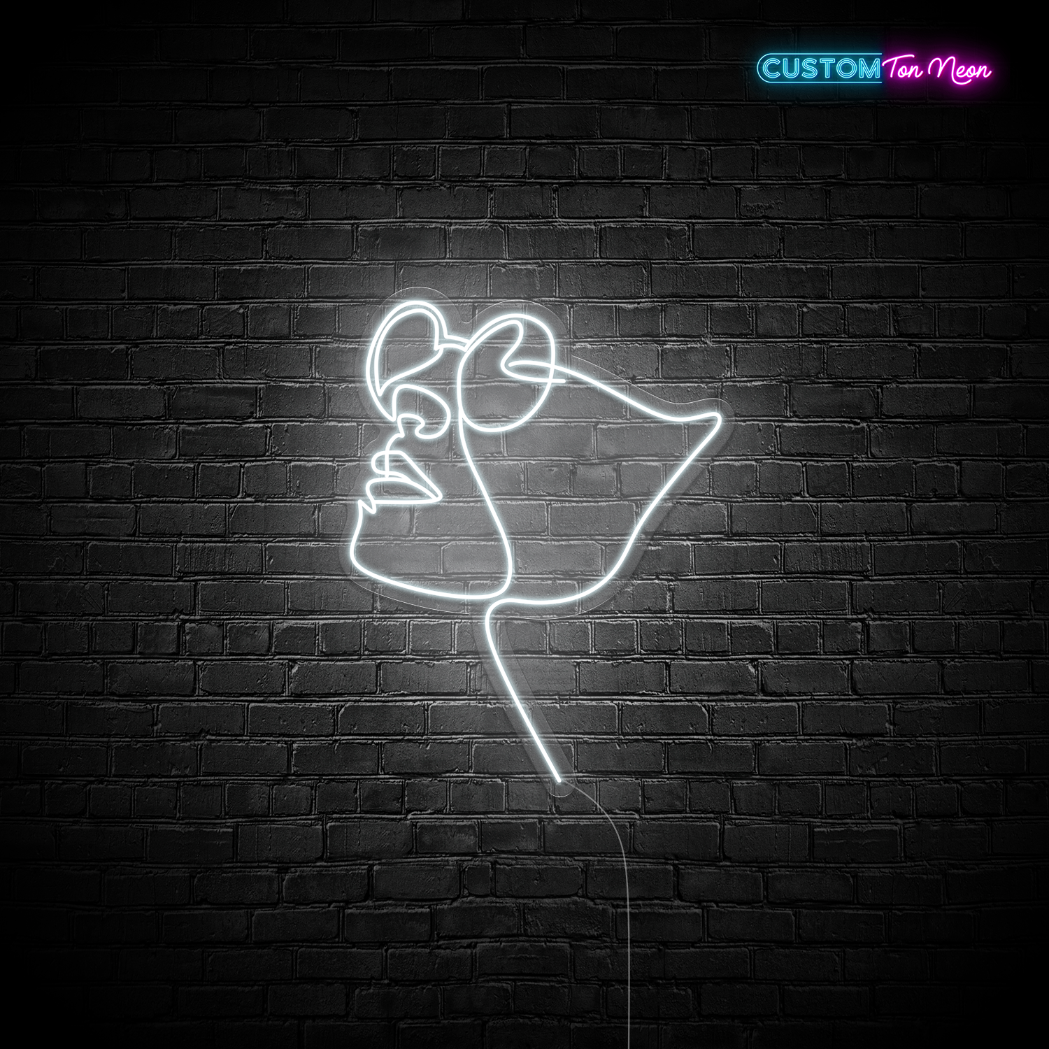 Enseigne néon Gezicht met Bril