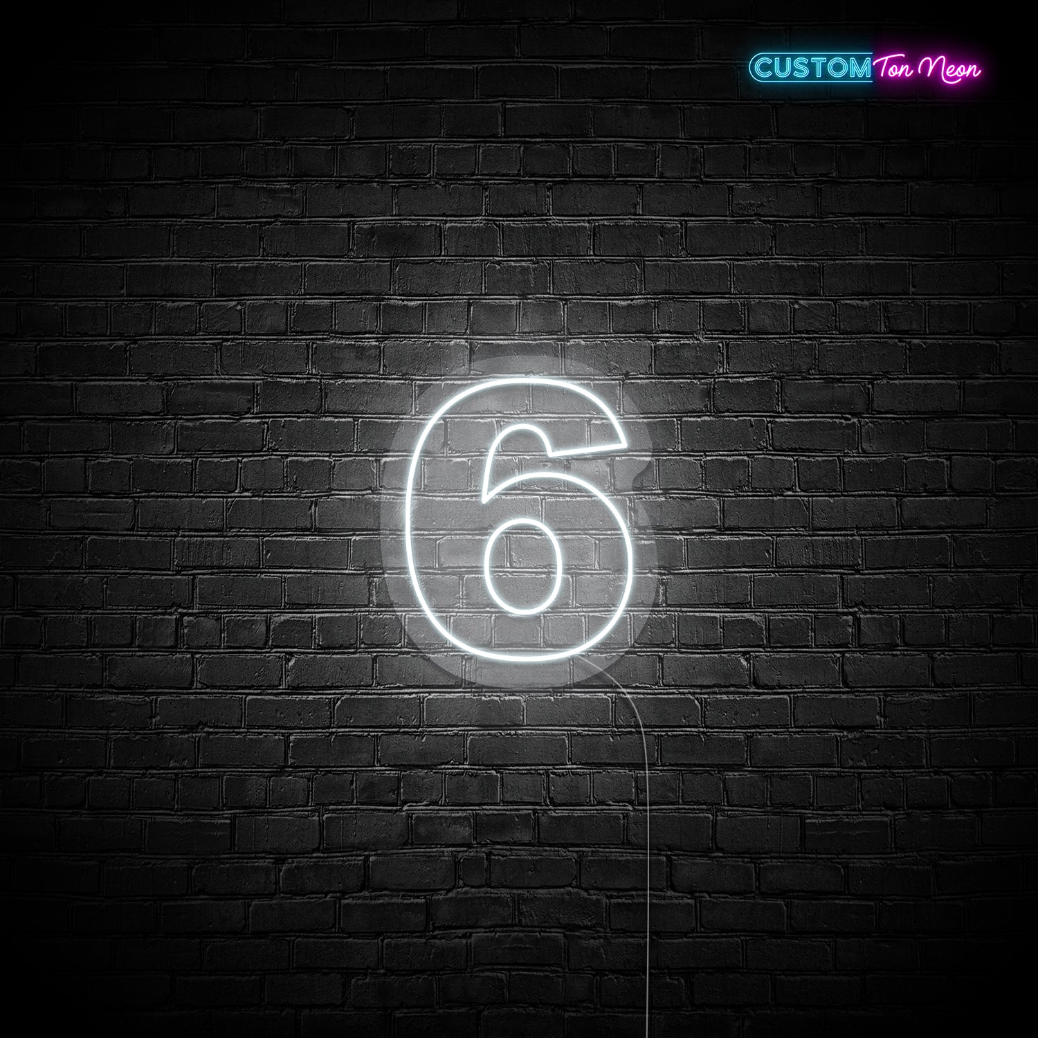 Enseigne néon chiffre 6