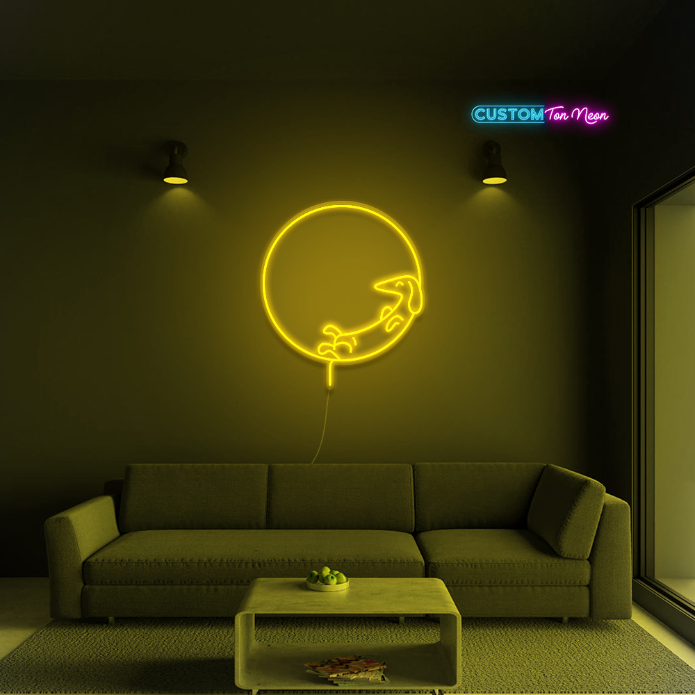 Enseigne néon chien dormant