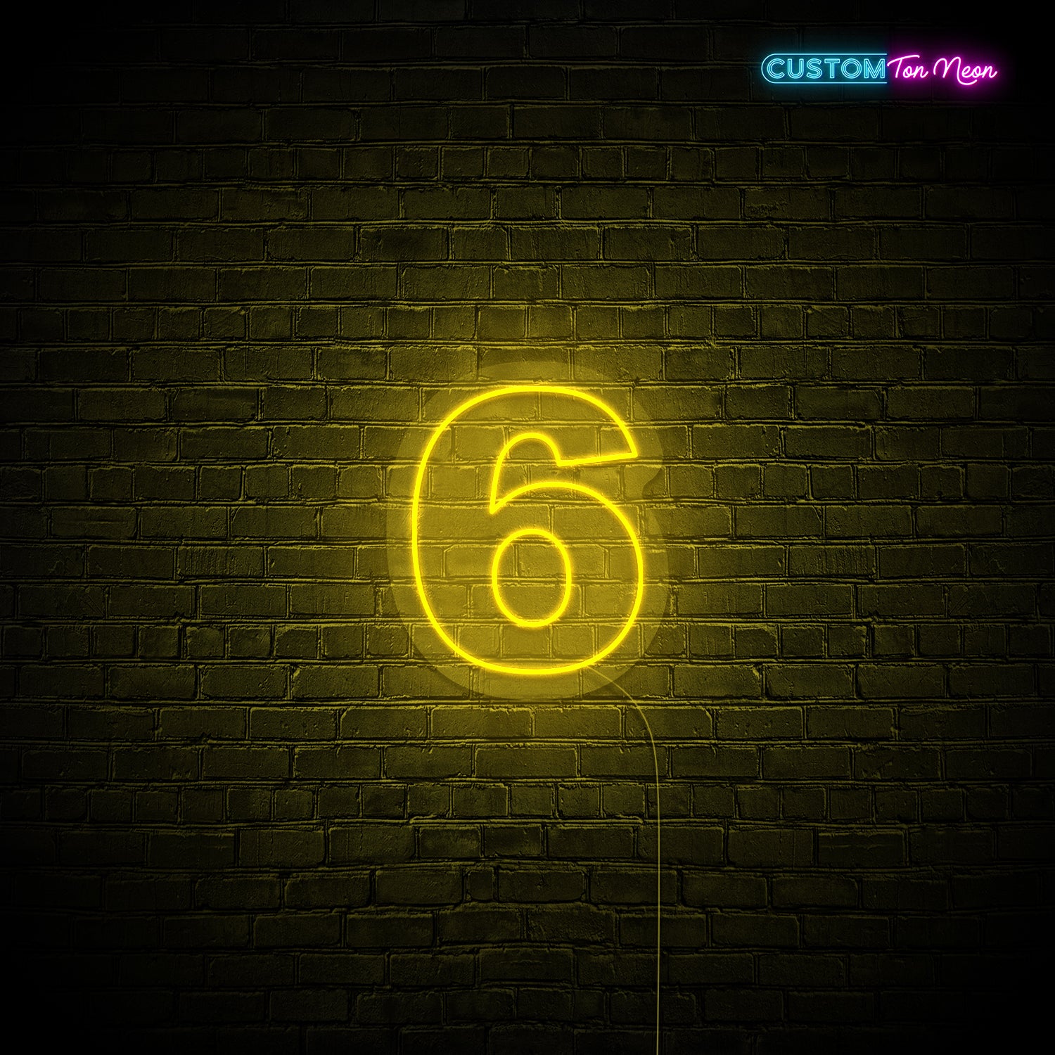 Enseigne néon chiffre 6