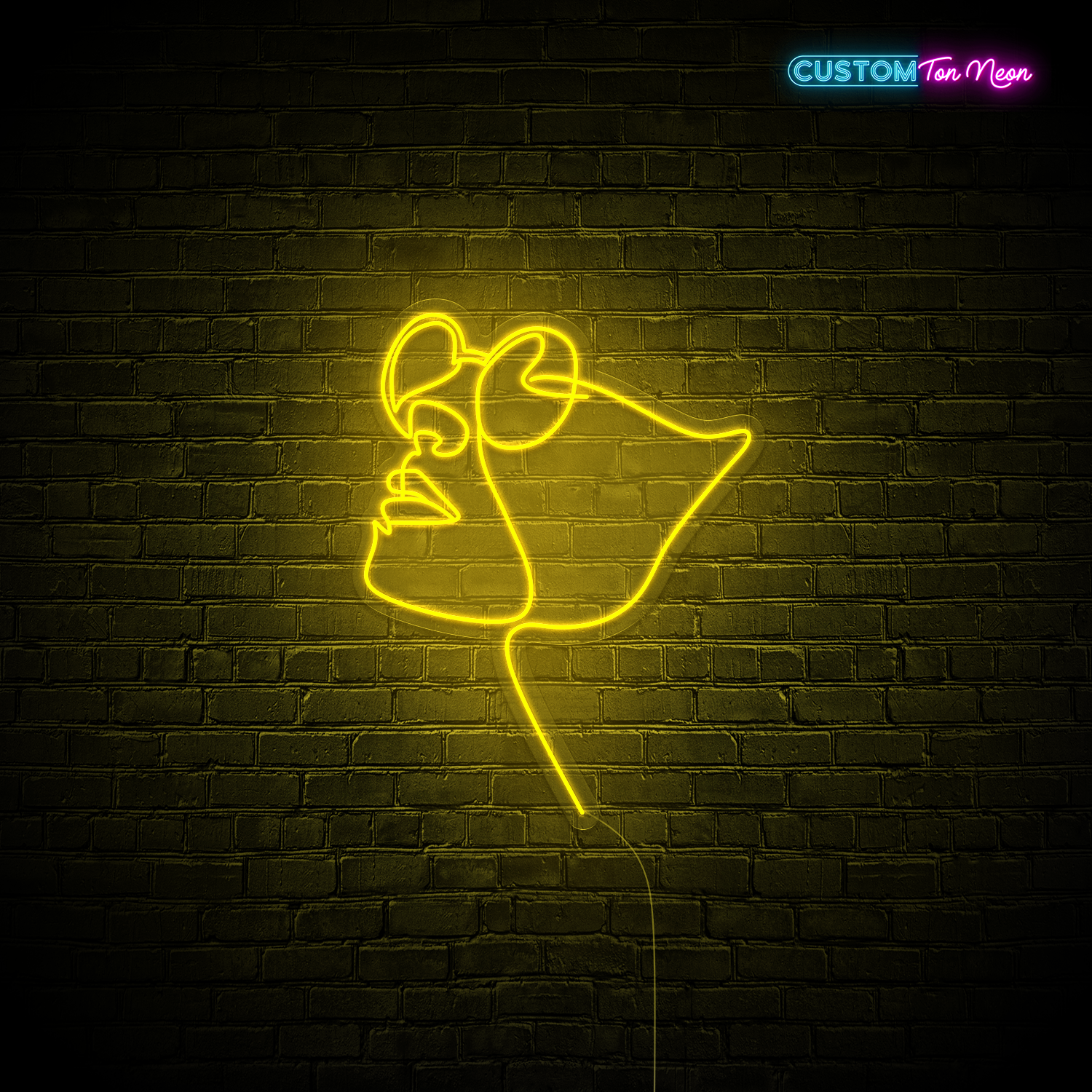 Enseigne néon Gezicht met Bril