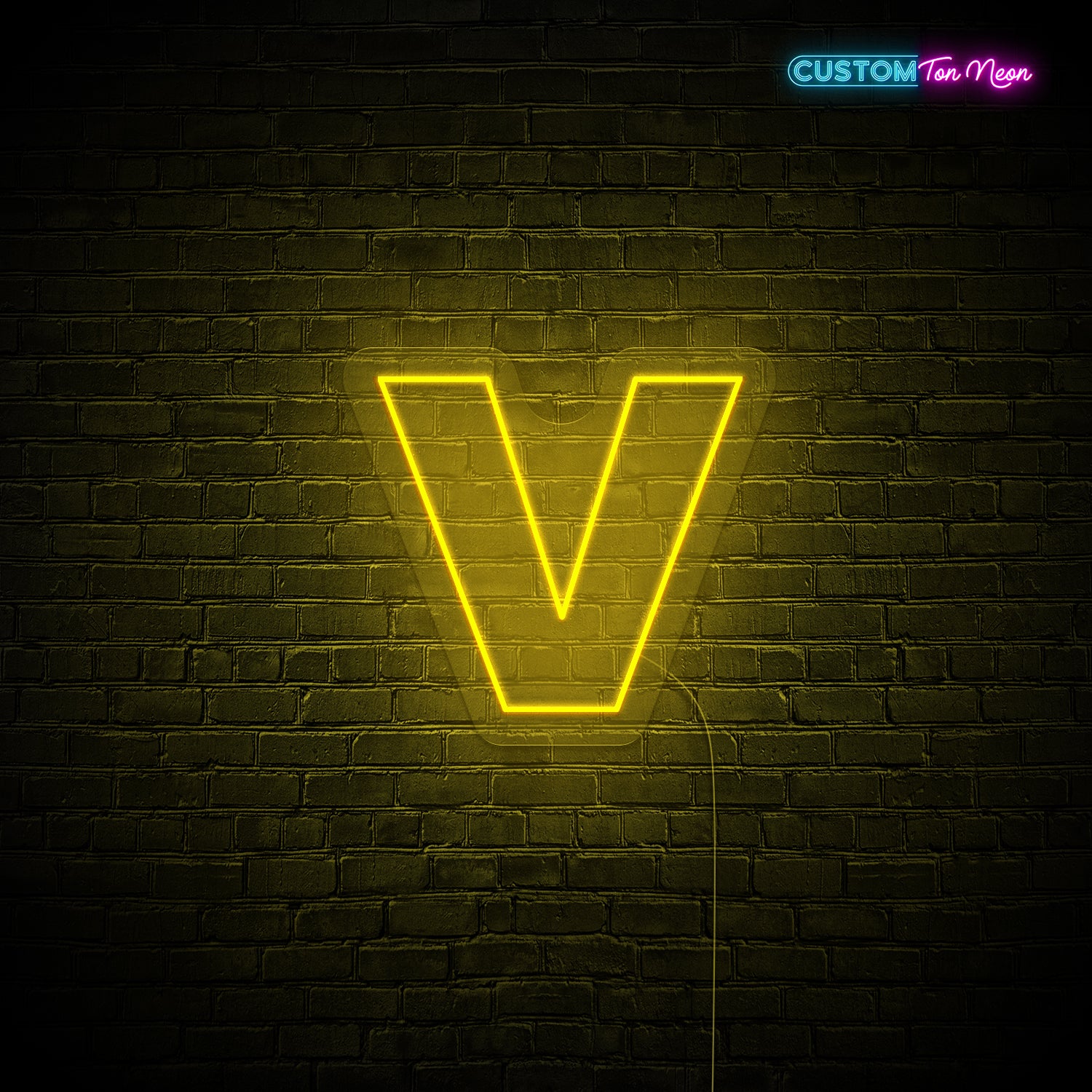 Enseigne néon Lettre V