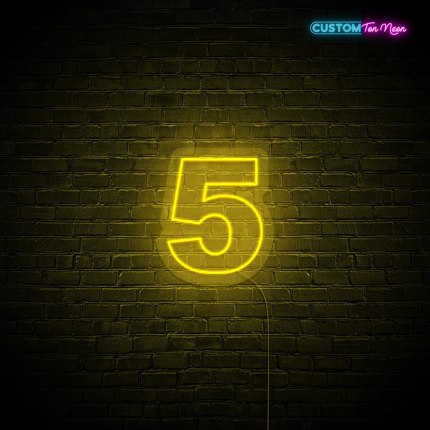 Enseigne néon chiffre 5
