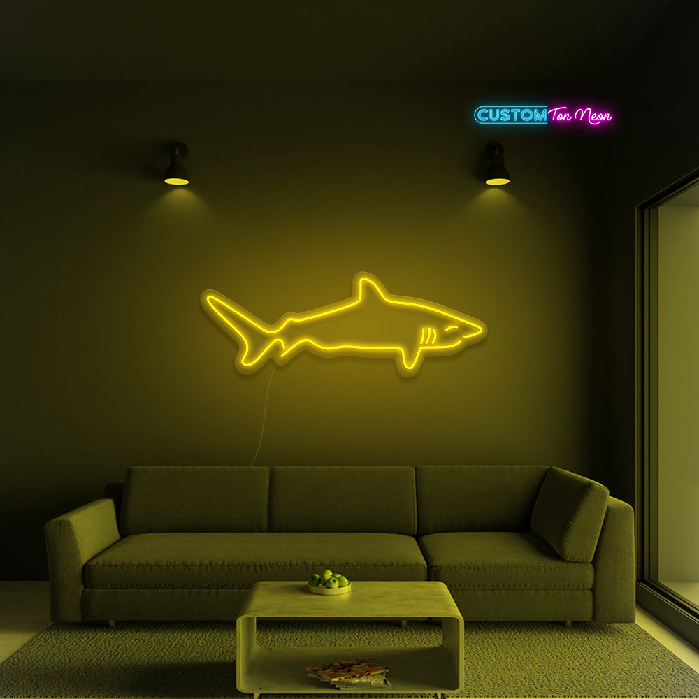 Enseigne néon requin