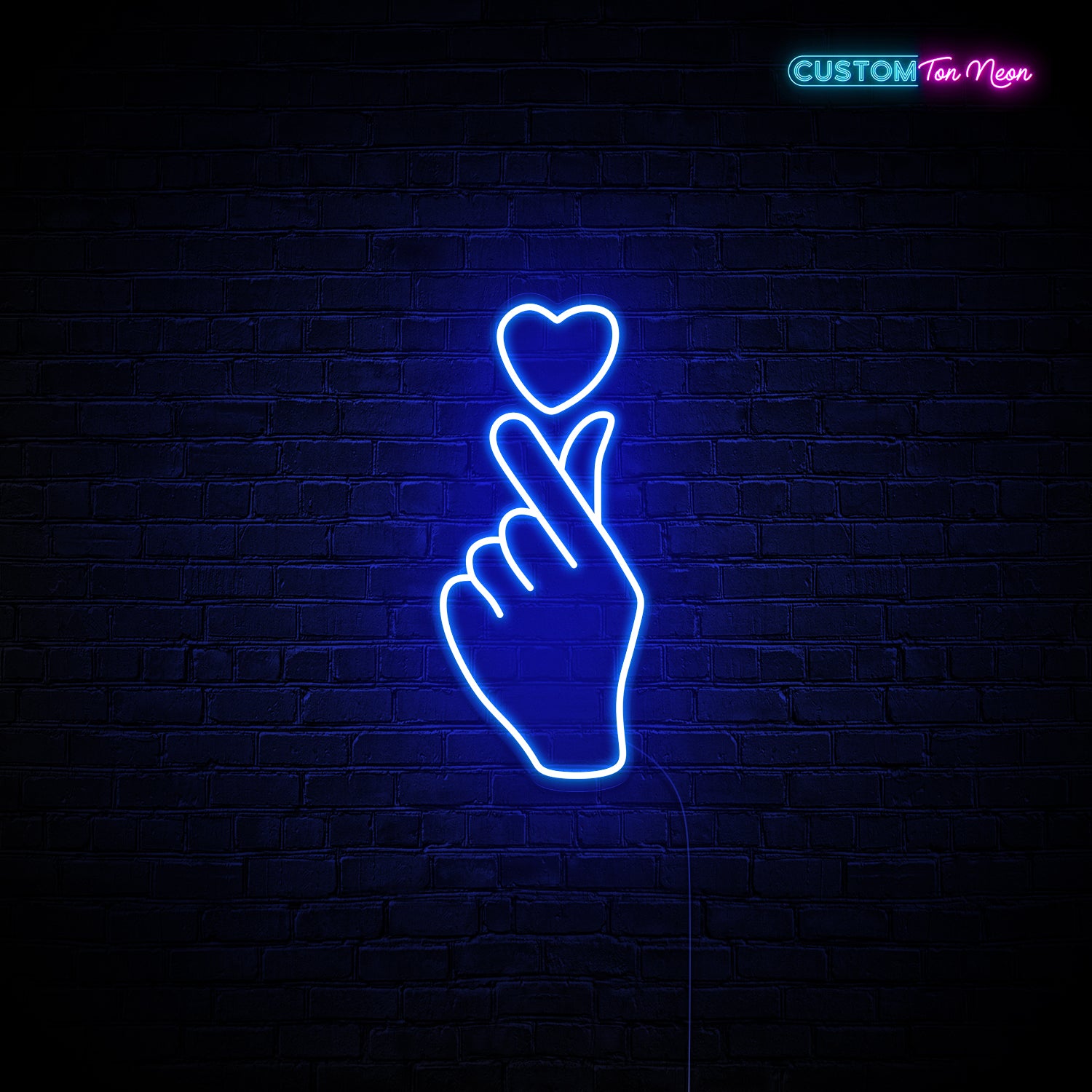 Enseigne néon main d'amour
