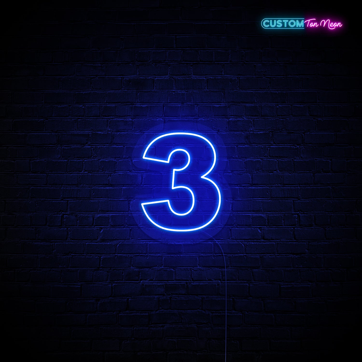 Enseigne néon chiffre 3