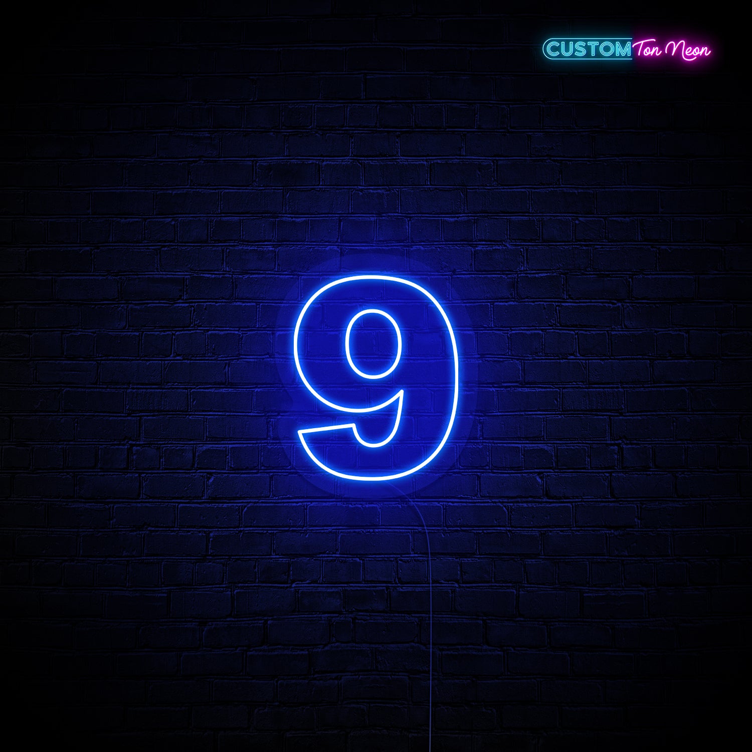 Enseigne néon chiffre 9